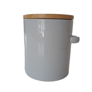 Crate & Barrel Aspen White Ceramic Size Medium Coffee Canister